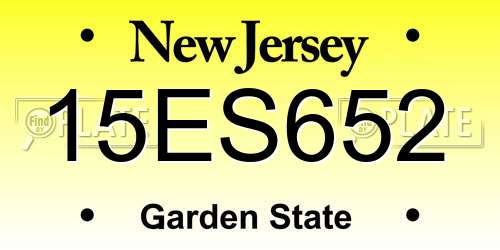 15ES652 New Jersey License Plate