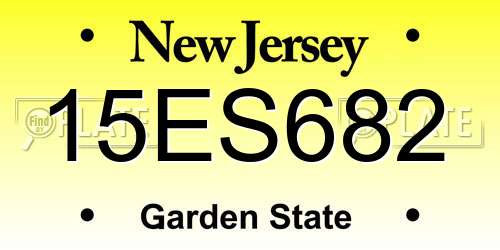 15ES682 New Jersey License Plate