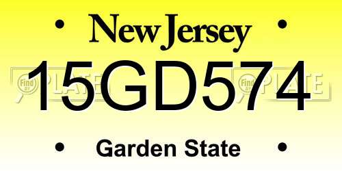 15GD574 New Jersey License Plate