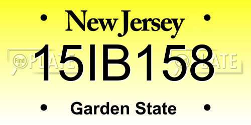 15IB158 New Jersey License Plate