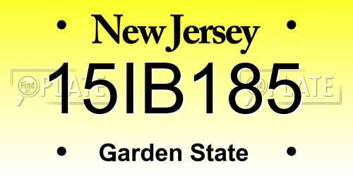 15IB185 New Jersey License Plate