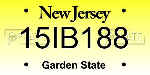 15IB188 New Jersey License Plate