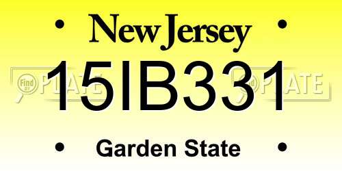 15IB331 New Jersey License Plate