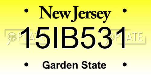 15IB531 New Jersey License Plate