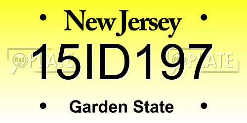 15ID197 New Jersey License Plate
