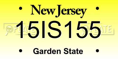 15IS155 New Jersey License Plate