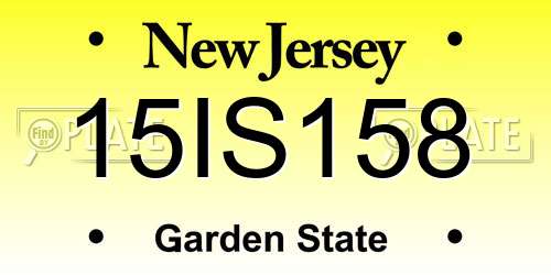 15IS158 New Jersey License Plate