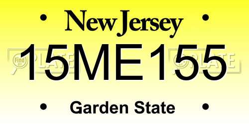 15ME155 New Jersey License Plate