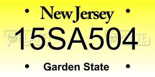 15SA504 New Jersey License Plate