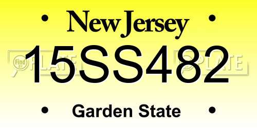 15SS482 New Jersey License Plate
