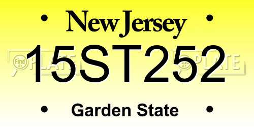 15ST252 New Jersey License Plate