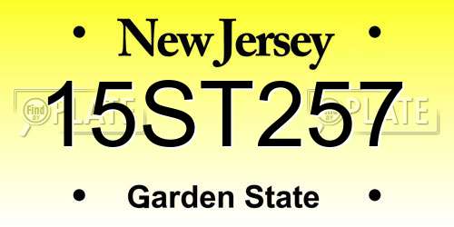 15ST257 New Jersey License Plate