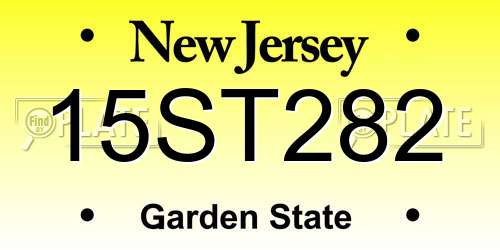 15ST282 New Jersey License Plate
