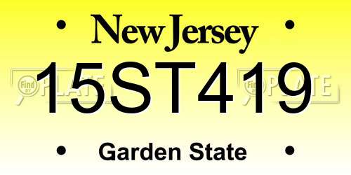 15ST419 New Jersey License Plate