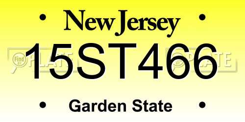 15ST466 New Jersey License Plate
