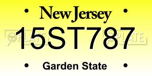 15ST787 New Jersey License Plate