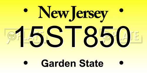 15ST850 New Jersey License Plate