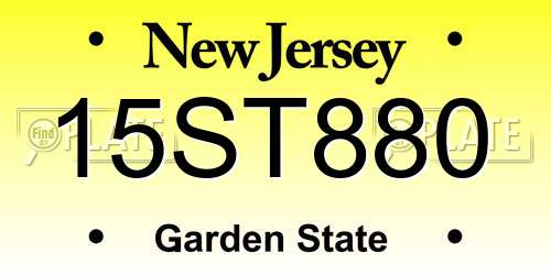 15ST880 New Jersey License Plate