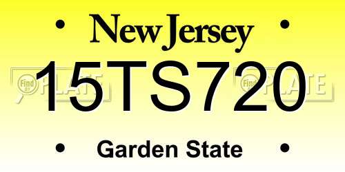 15TS720 New Jersey License Plate