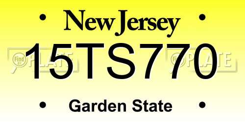 15TS770 New Jersey License Plate