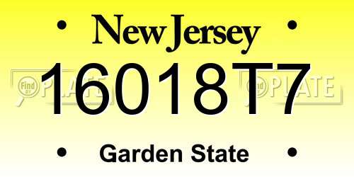 16018T7 New Jersey License Plate