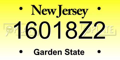 16018Z2 New Jersey License Plate