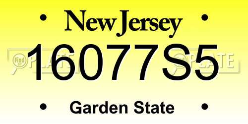 16077S5 New Jersey License Plate