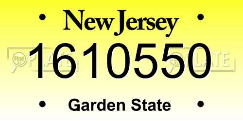 1610550 New Jersey License Plate