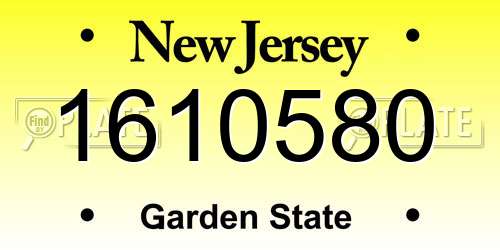 1610580 New Jersey License Plate