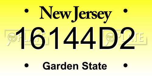 16144D2 New Jersey License Plate