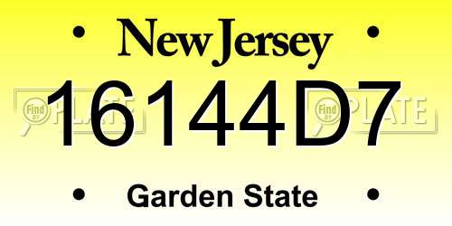 16144D7 New Jersey License Plate