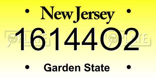 16144O2 New Jersey License Plate