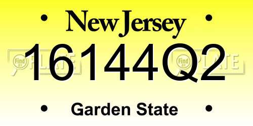 16144Q2 New Jersey License Plate