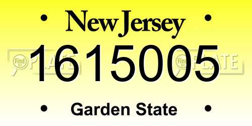1615005 New Jersey License Plate