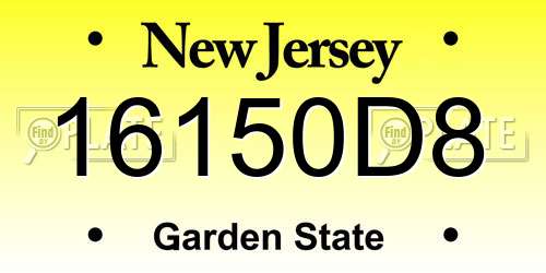 16150D8 New Jersey License Plate