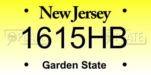 1615HB New Jersey License Plate