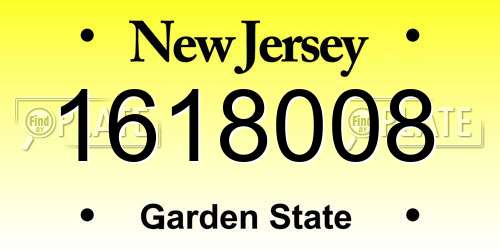 1618008 New Jersey License Plate