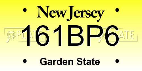 161BP6 New Jersey License Plate