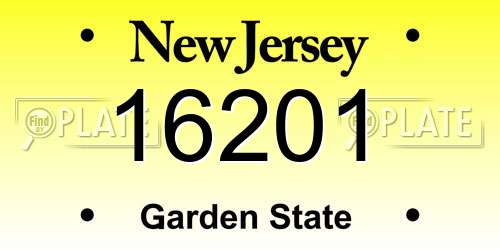 16201 New Jersey License Plate