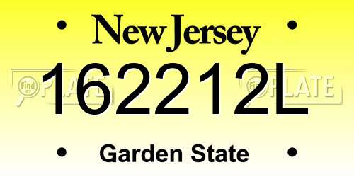 162212L New Jersey License Plate