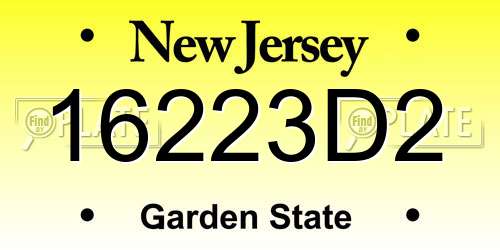 16223D2 New Jersey License Plate