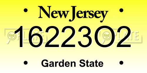 16223O2 New Jersey License Plate