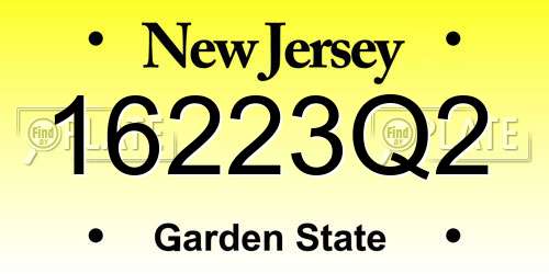 16223Q2 New Jersey License Plate