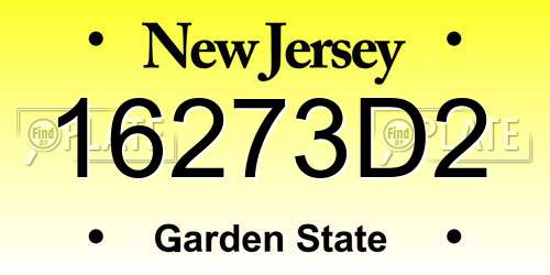 16273D2 New Jersey License Plate