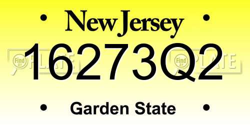 16273Q2 New Jersey License Plate