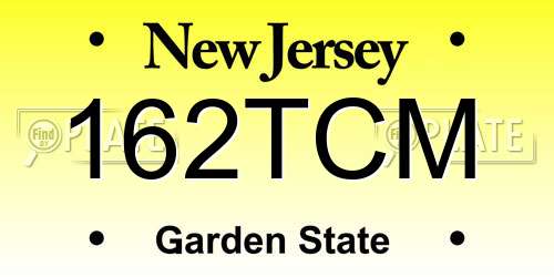 162TCM New Jersey License Plate