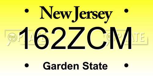 162ZCM New Jersey License Plate