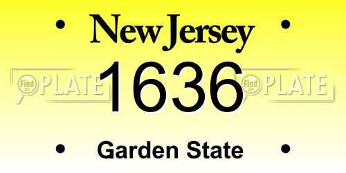 1636 New Jersey License Plate