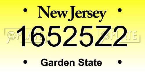 16525Z2 New Jersey License Plate
