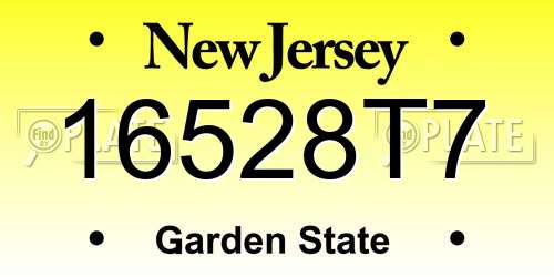16528T7 New Jersey License Plate